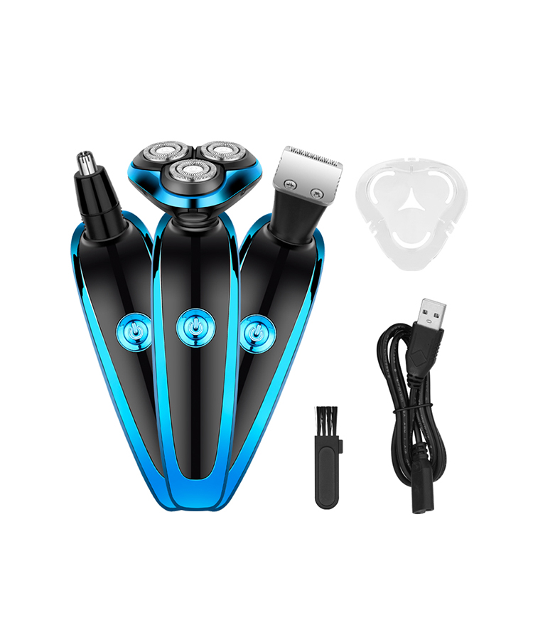 detail of NZ-838 3 In 1 Waterproof Rechargeable Men’s Grooming Kit With USB Cable, Li-Ion Battery And Interchangeable Blades