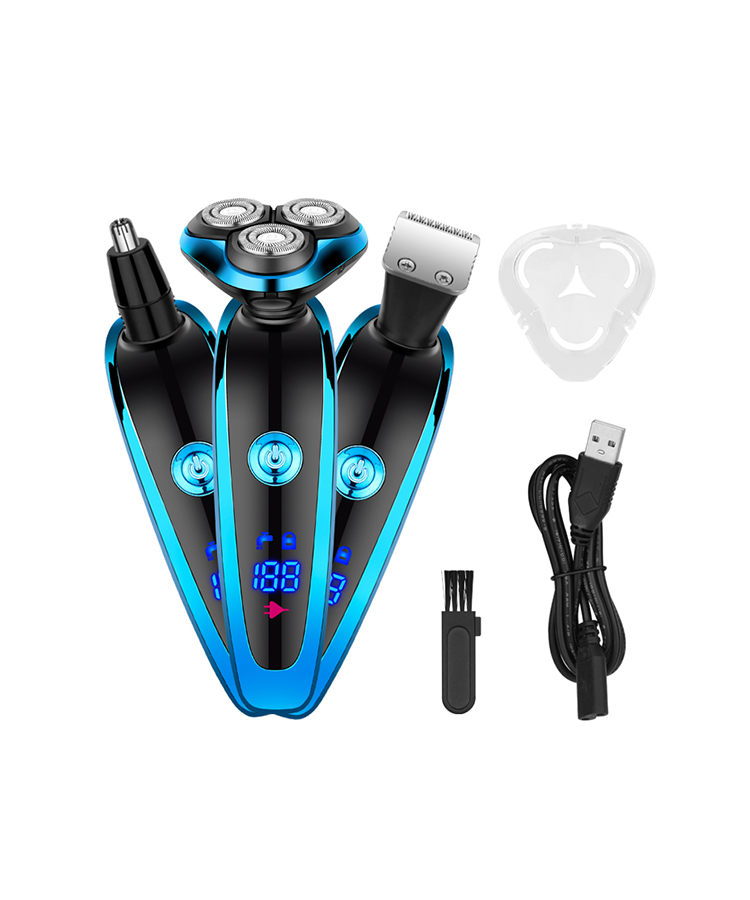 detail of NZ-838S 3-In-1 Waterproof Rechargeable Men’s Grooming Kit With Digital Display Screen And Li-Ion Battery