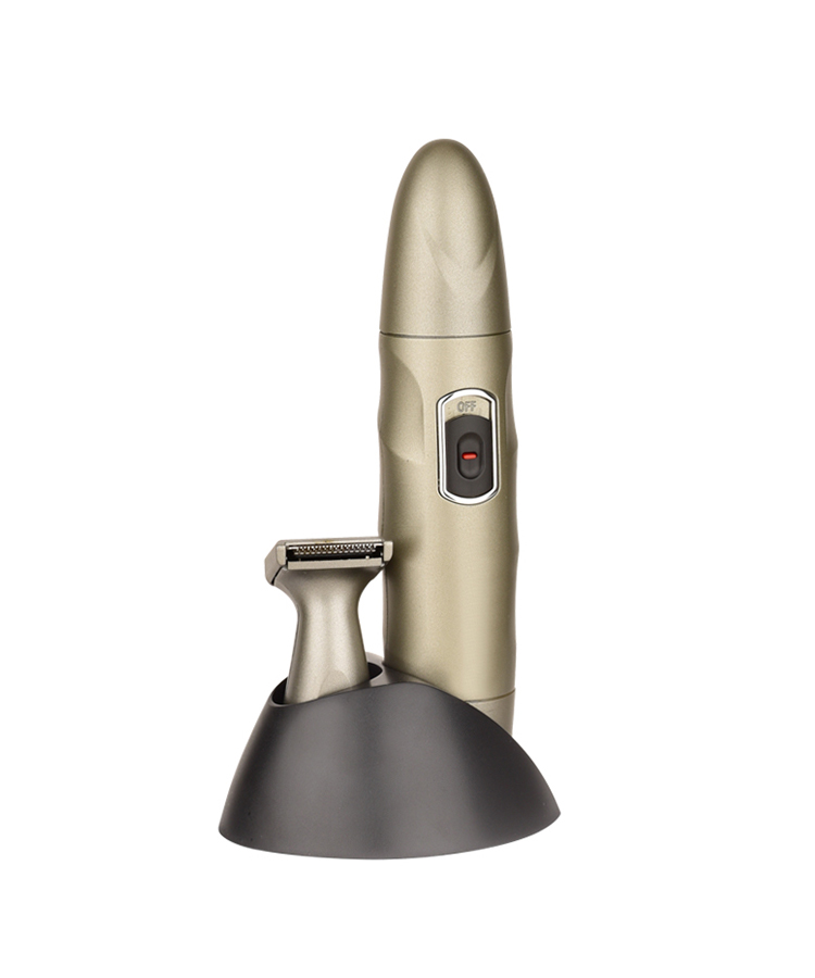 detail of NZ-913 2 In 1 Bullet-Shaped Nose Trimmer Kit With Sideburn Trimmer And Cleaning Brush