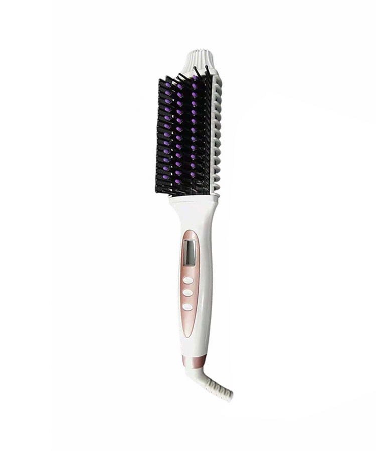 ESC-400S Professional LCD Display Fast Heating Electric Hair Straightener Brush 2 In 1