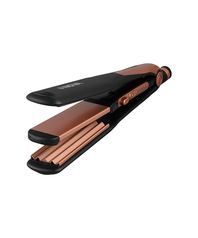 detail of TS-020 New Professional Tourmaline Ceramic Flat Iron LED Hair Straightener With 4cm Wide Plates