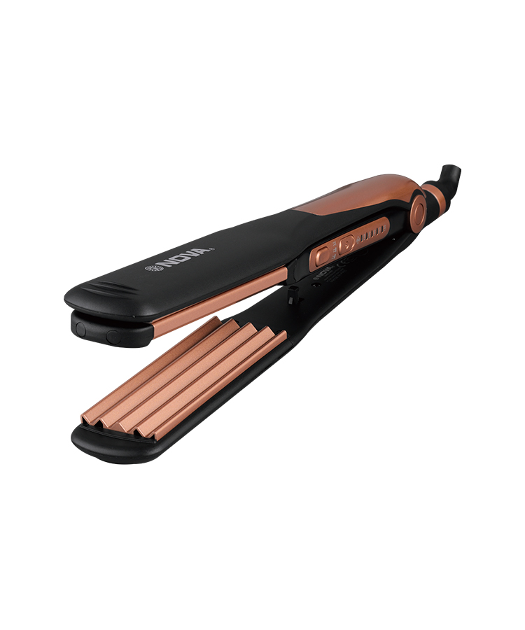 detail of TS-020 New Professional Tourmaline Ceramic Flat Iron LED Hair Straightener With 4cm Wide Plates